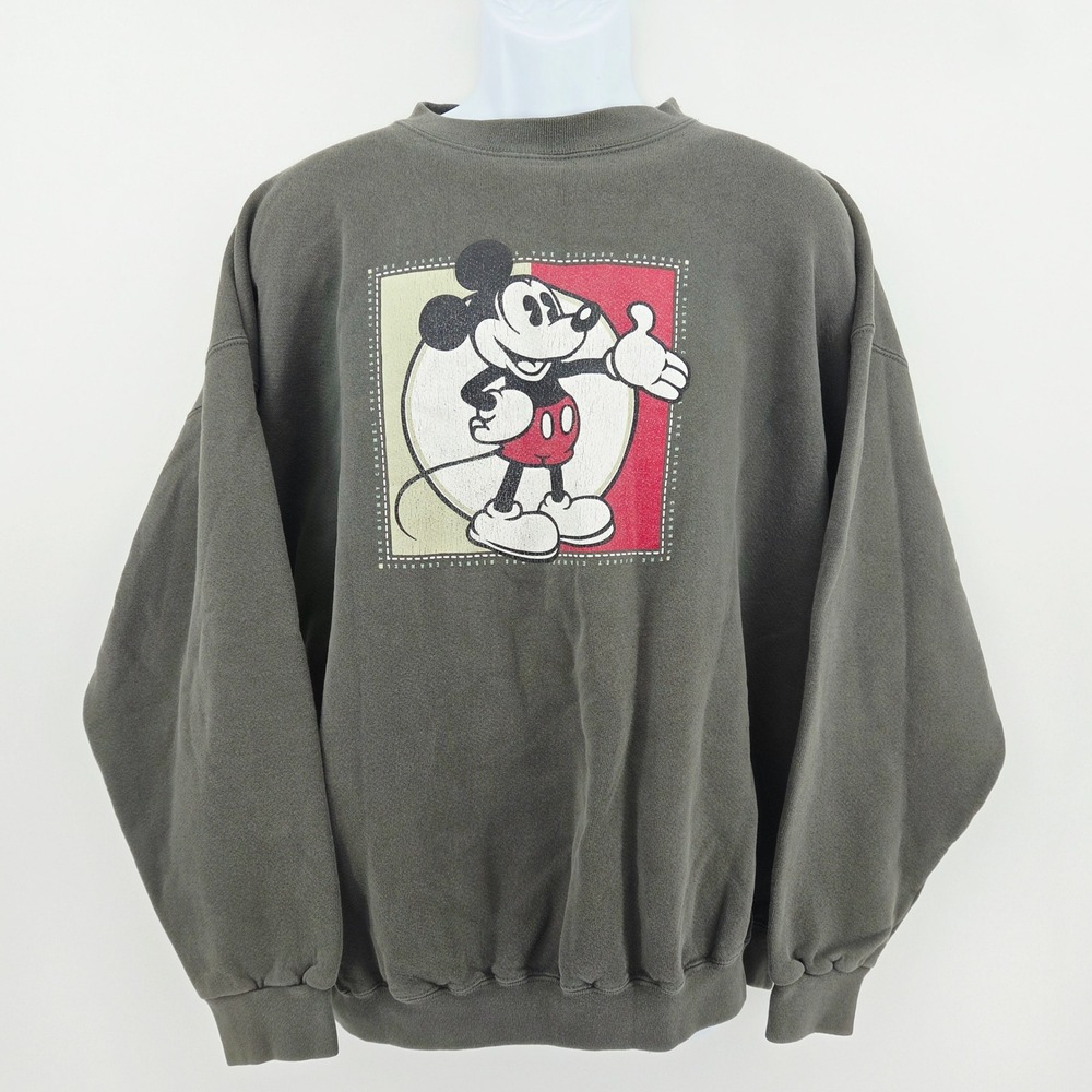 Mickey Mouse Disney Channel Sweatshirt Gray XL USA Made Vintage 90s Tultex